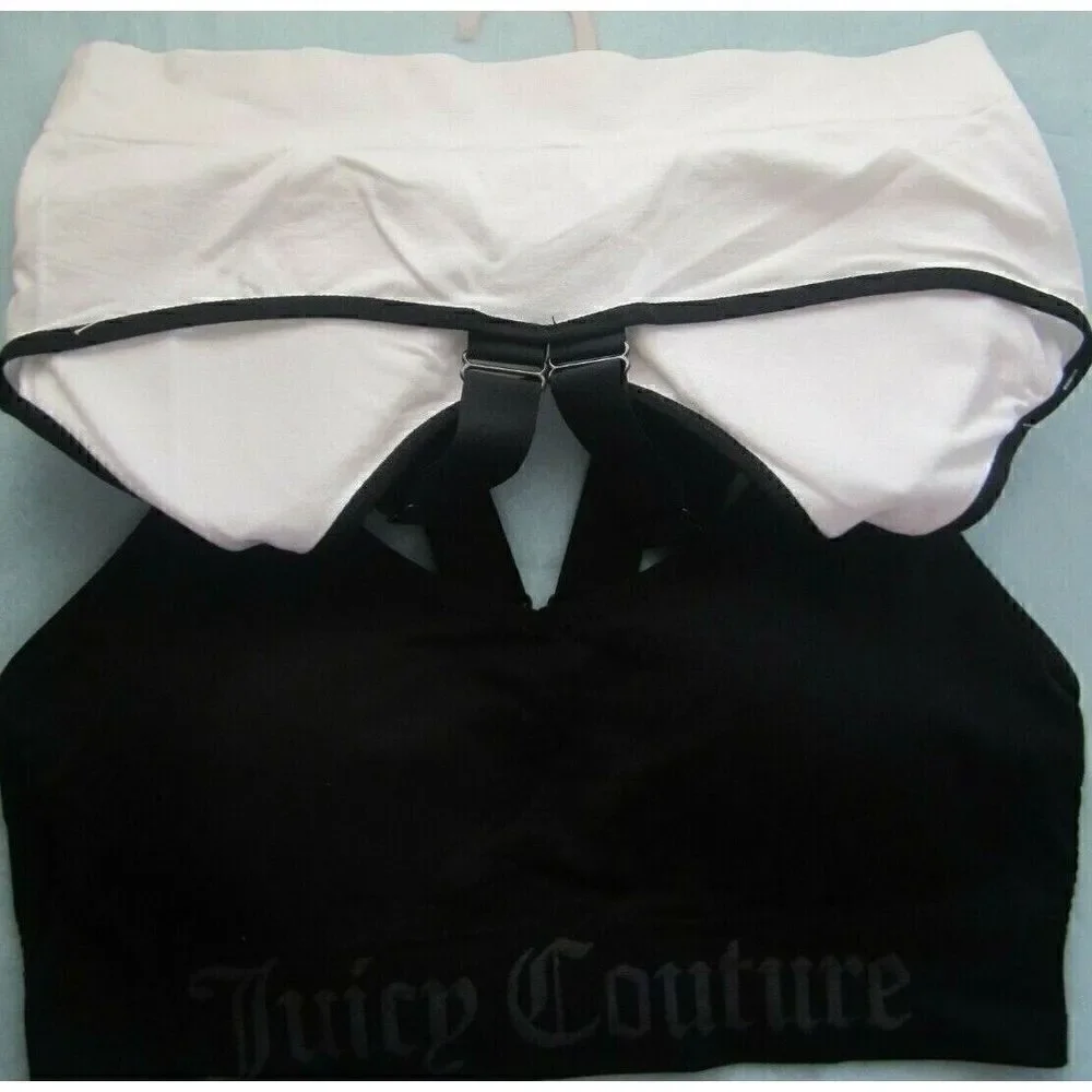 Juicy Couture Intimates 2Pack Seamless Bras Removable Pads Size S  Blk/ White